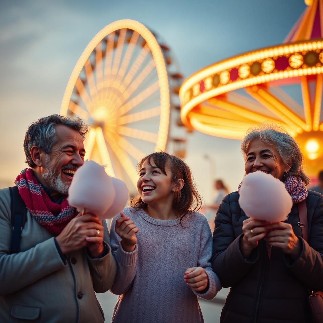 A family enjoying Cole's Family Funfair